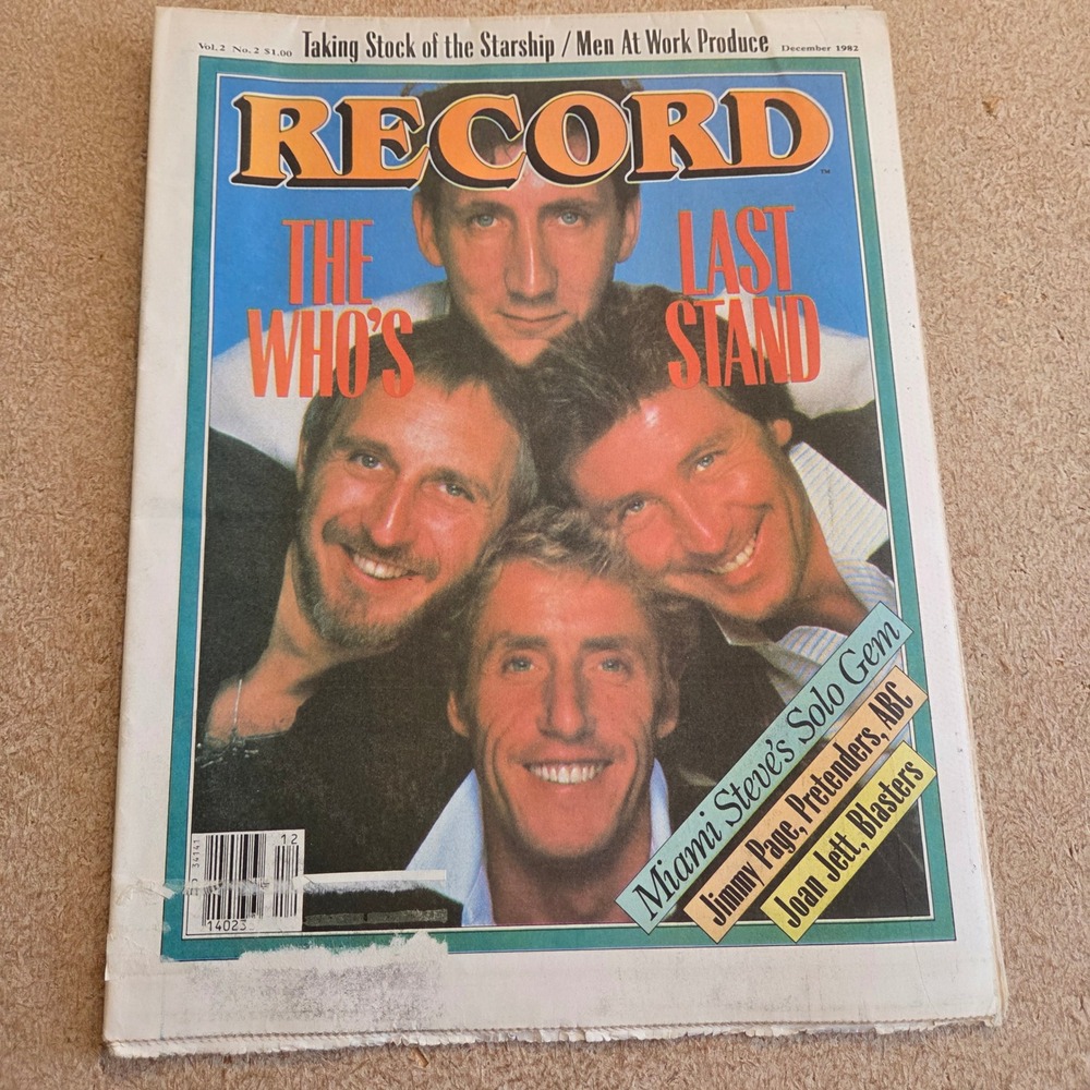 Record Magazine Dec 1982 The Who Last Stand Vol 2 No 2 Jimmy Page Joan Jett Good